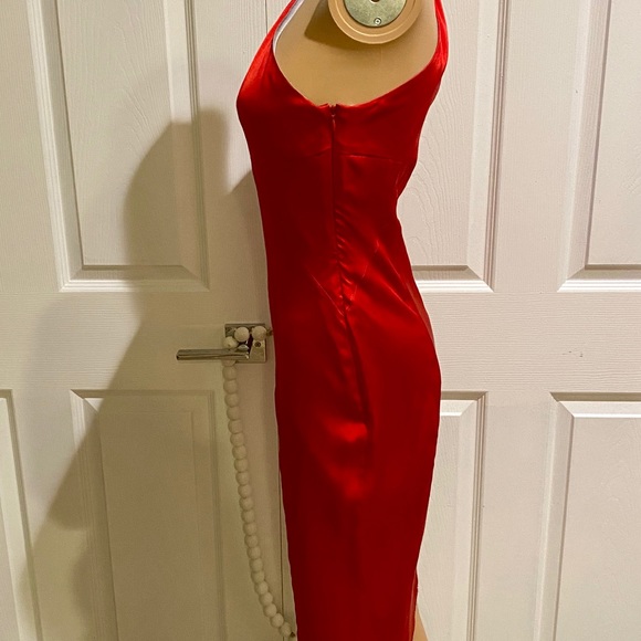 NEIMAN MARCUS SEXY RED SZ 4 SILK ROSA PUSHER DRESS - Picture 3 of 9